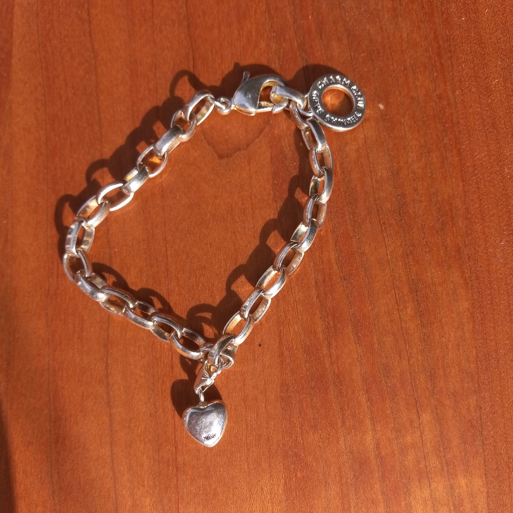 Thomas Sado Classic Silver Heart Charm Bracelet